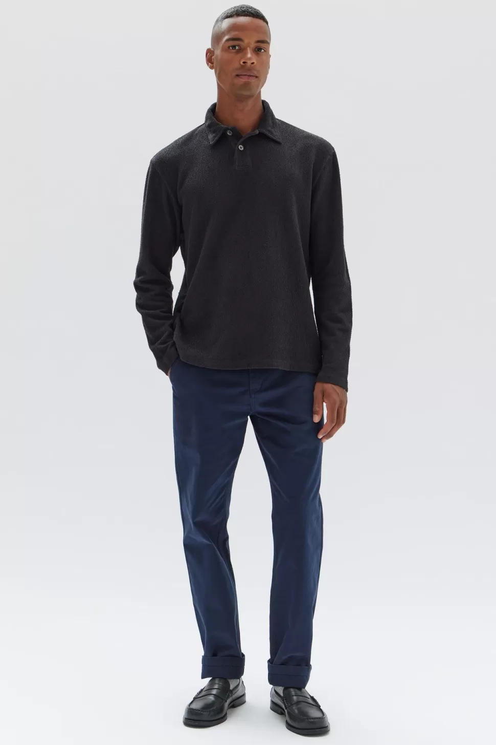 Tops & Tees | Assembly Label Jeremy Textured Long Sleeve Polo