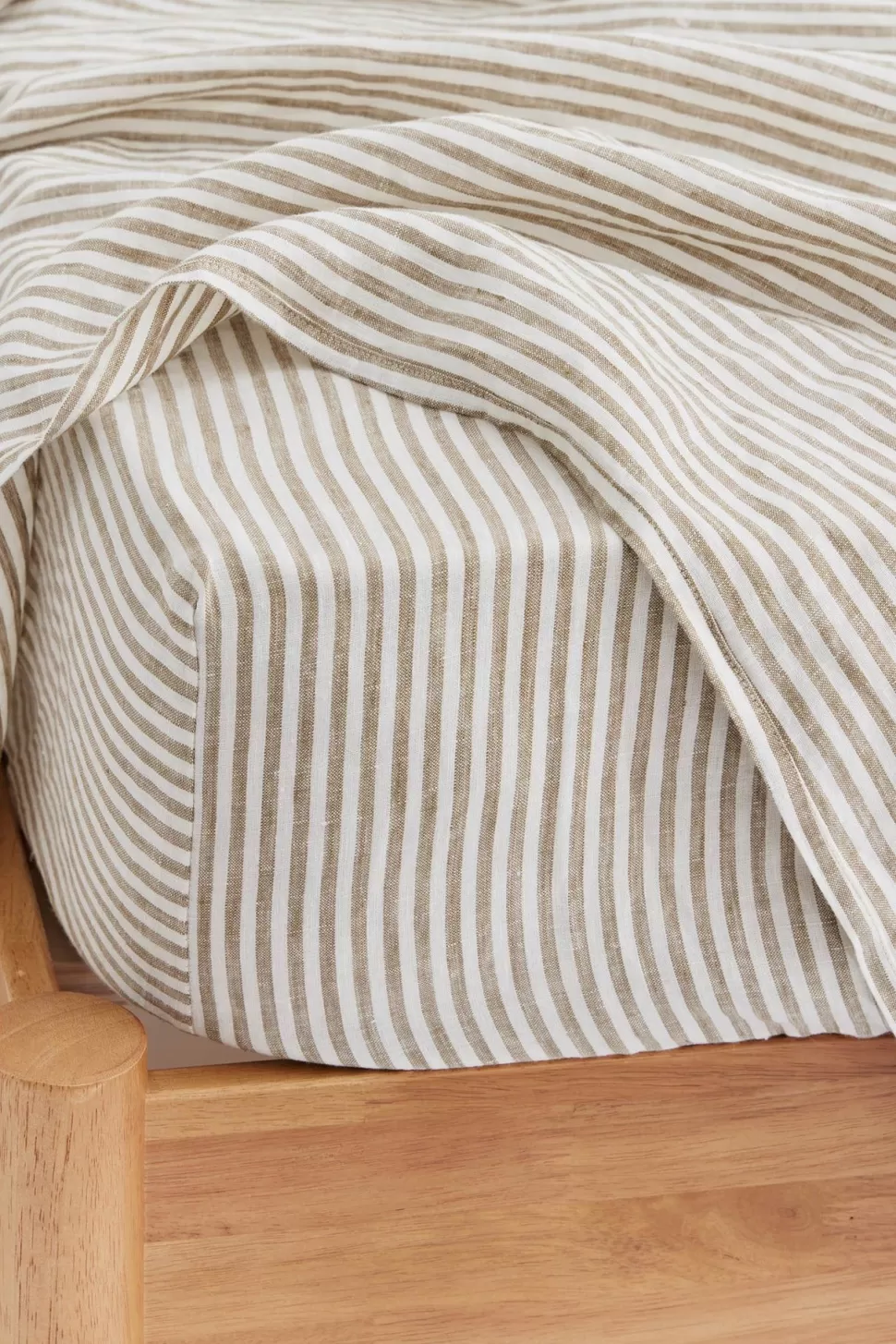 Fitted Sheets | Assembly Label Linen Fitted Sheet Olive Stripe