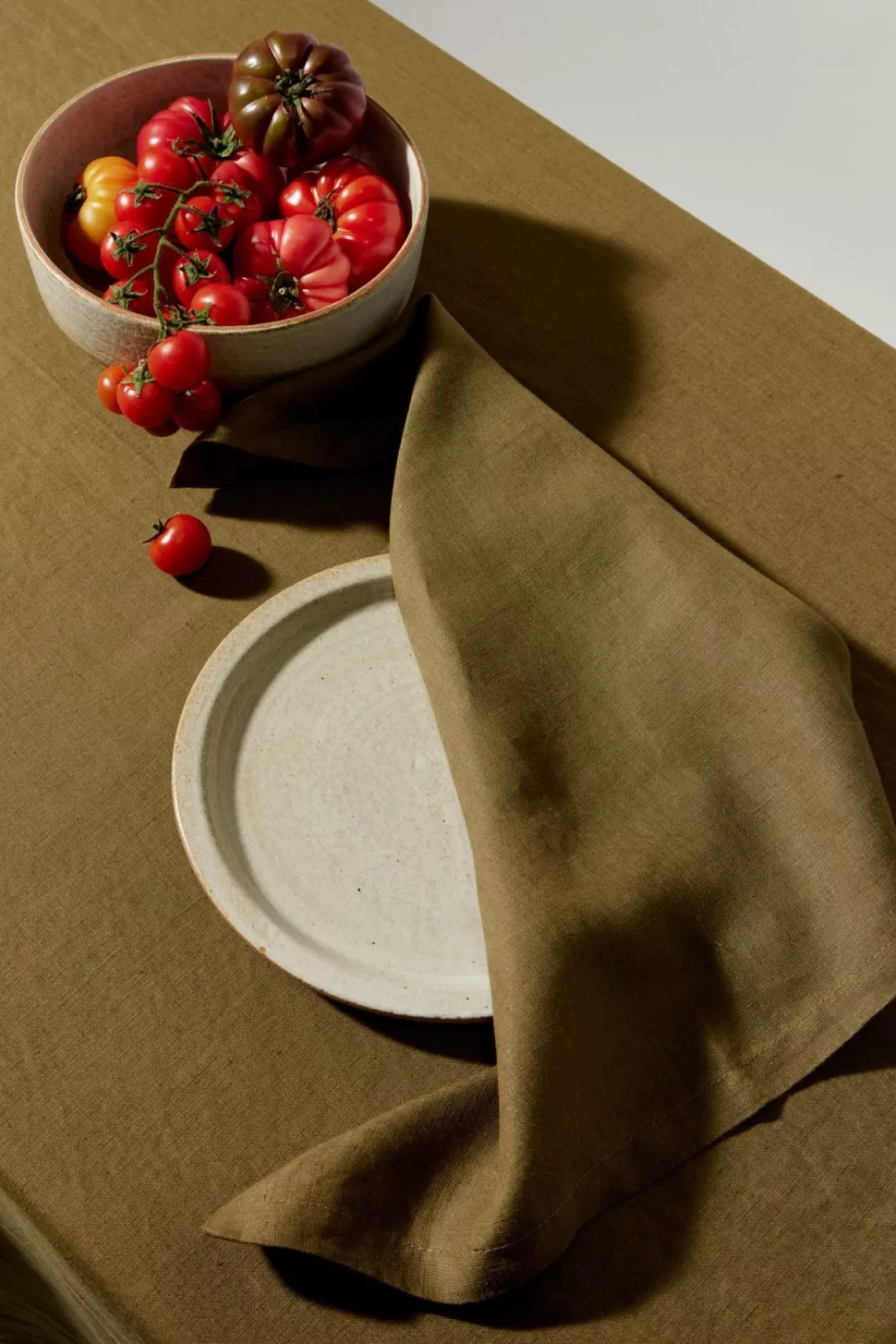 Napery | Assembly Label Linen Napkins Olive