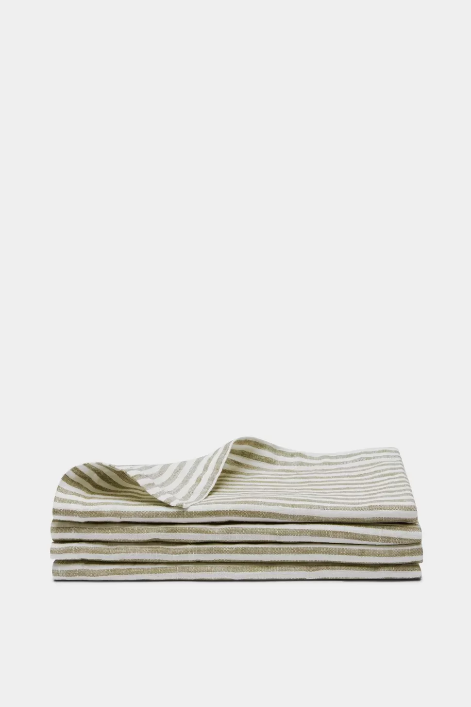 Napery | Assembly Label Linen Napkins Olive Stripe